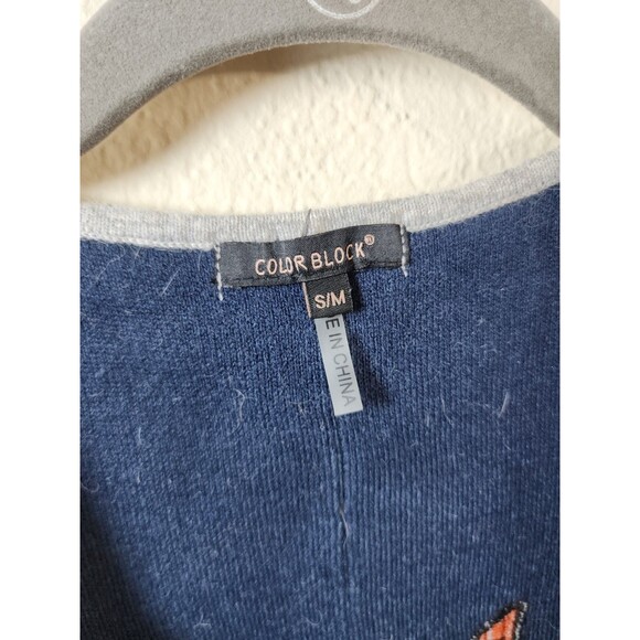 ​Color Block Womens S/M Gray Wool Angora Blend Aztec Geometric Open Cardigan - Picture 5 of 7